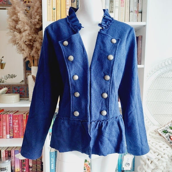 ECI Jackets & Blazers - NEW Eci New York Royal Blue Military Style Jacket Size XL